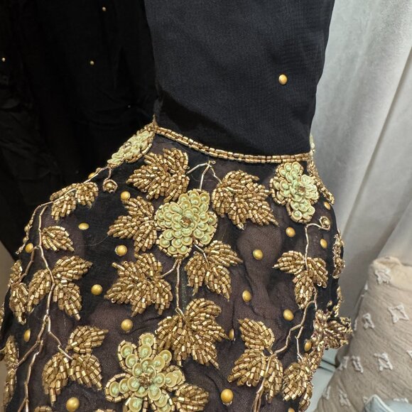 Indian Black Bell Sleeves Boutique Suit | Traditional | Heavy work - Picture 3 of 9